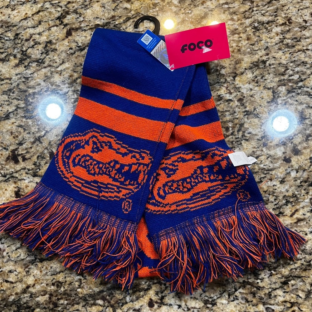 FOCO Florida Gators Scarf Blue‎ Orange Knit NCAA Collegiate Fringe New with Tags